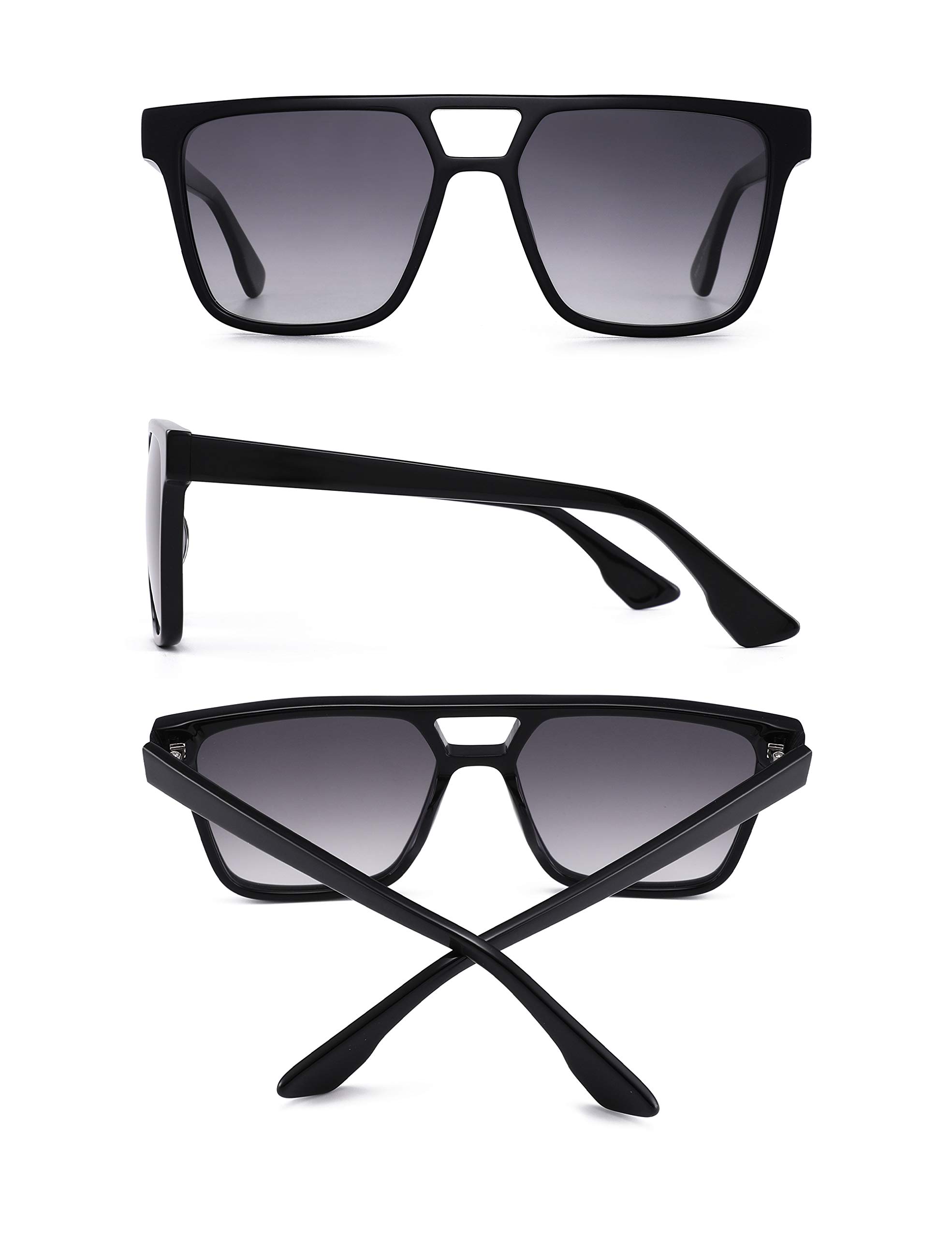 Glindar Retro Square occhiali da sole acetato sfumati unisex