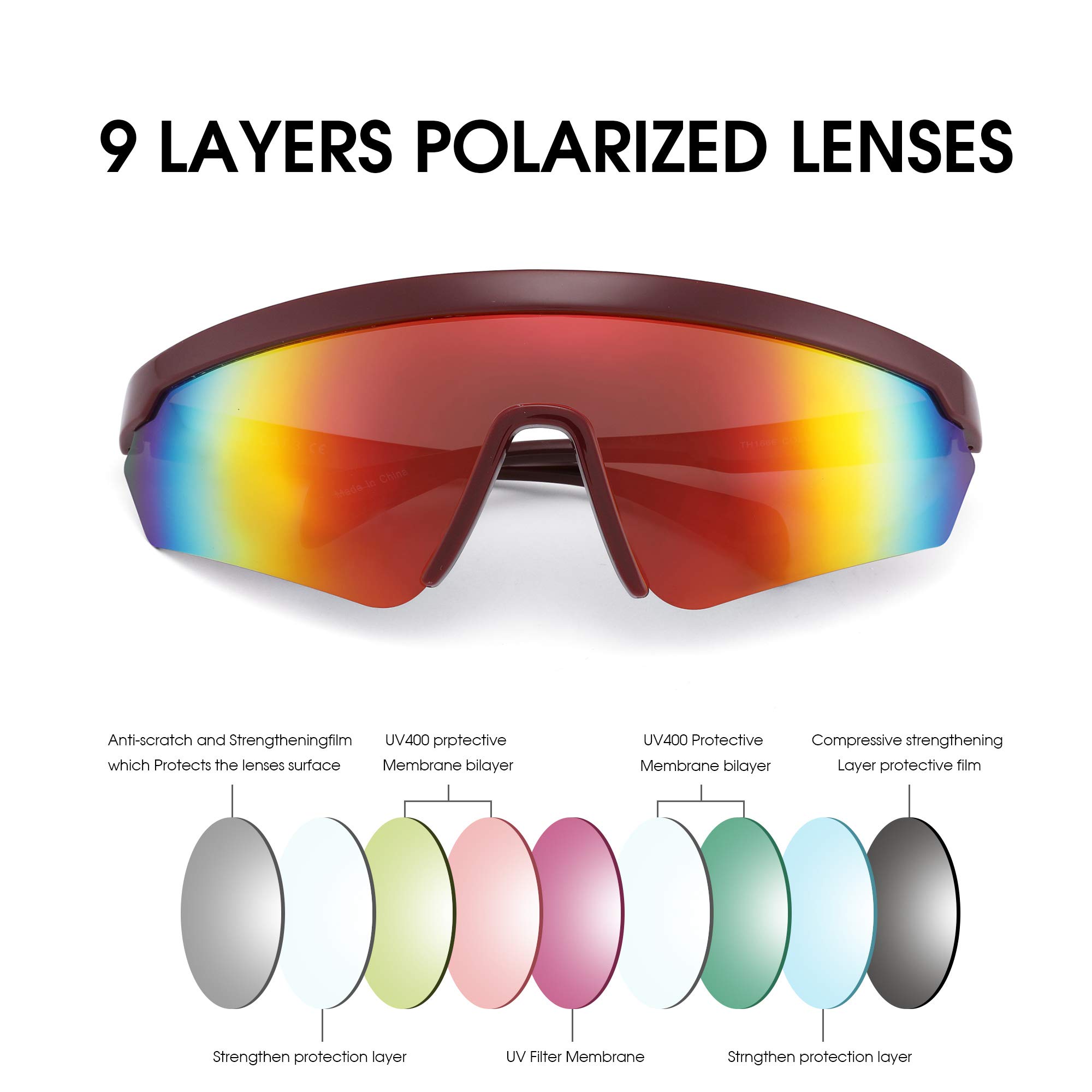 Glindar Sport occhiali da sole polarizzati uomo UV400