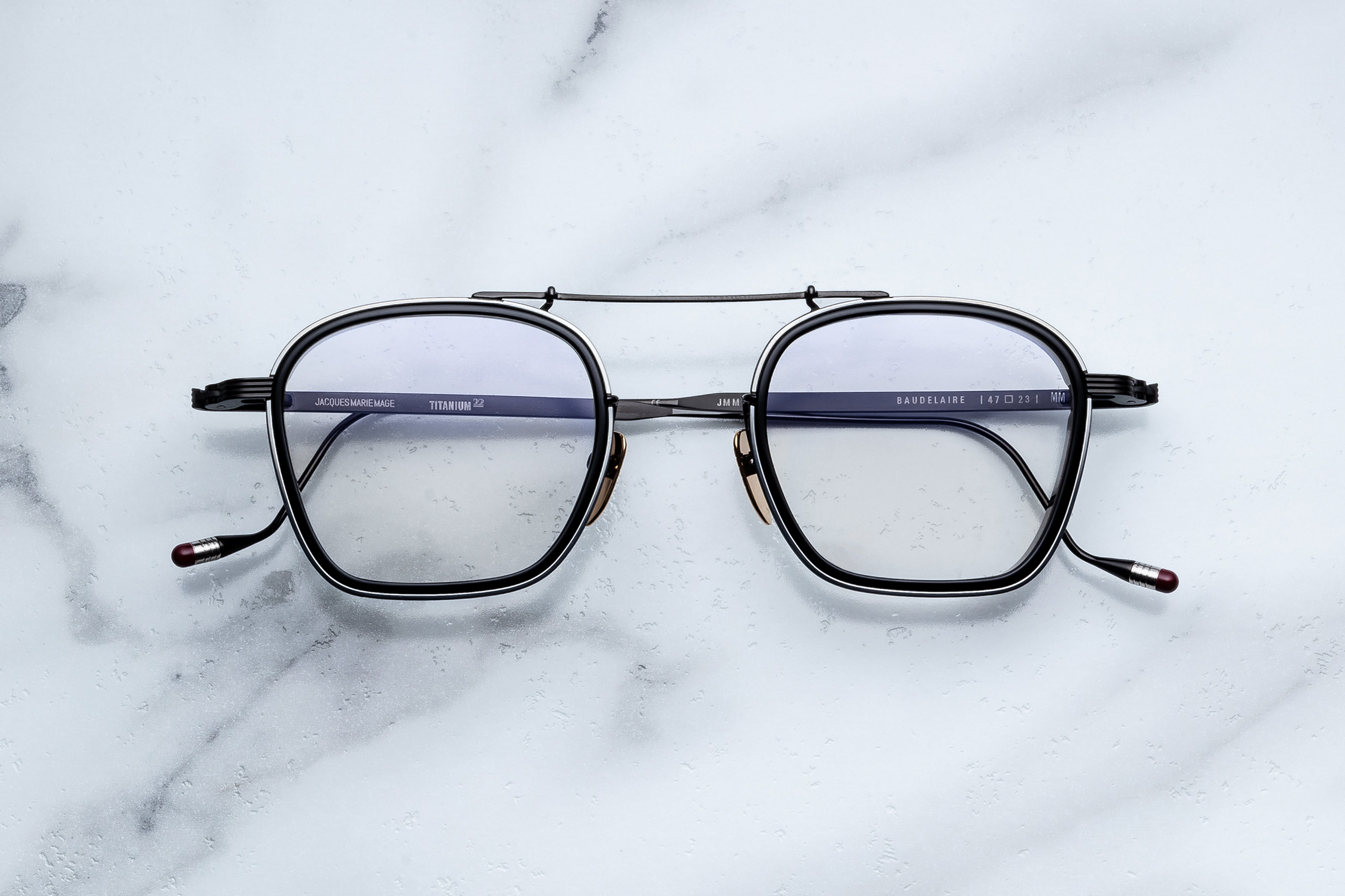 Jacques Marie Mage Baudelaire RX occhiali da vista 14U Ebony titanio