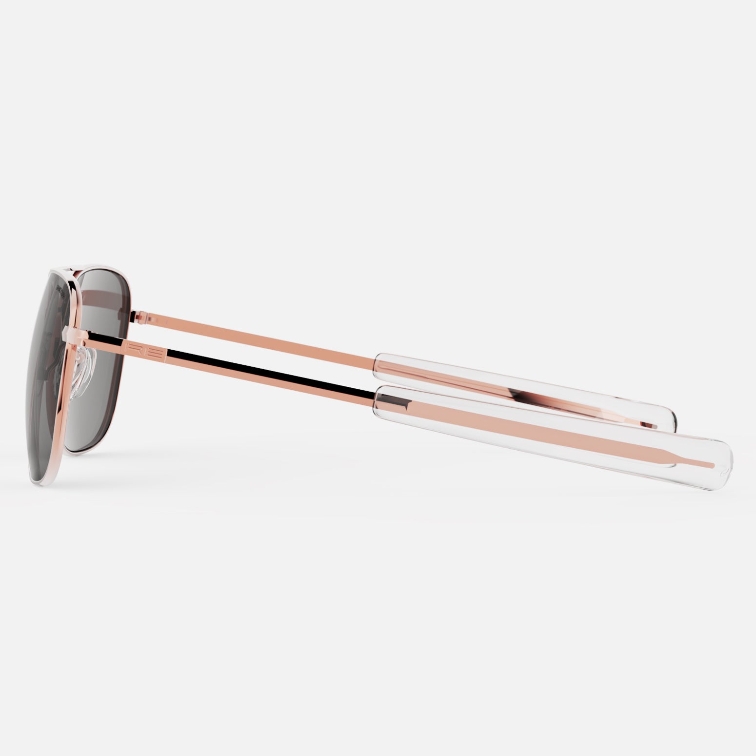 Randolph Aviator 22k Rose Gold American Gray occhiali da sole 55mm