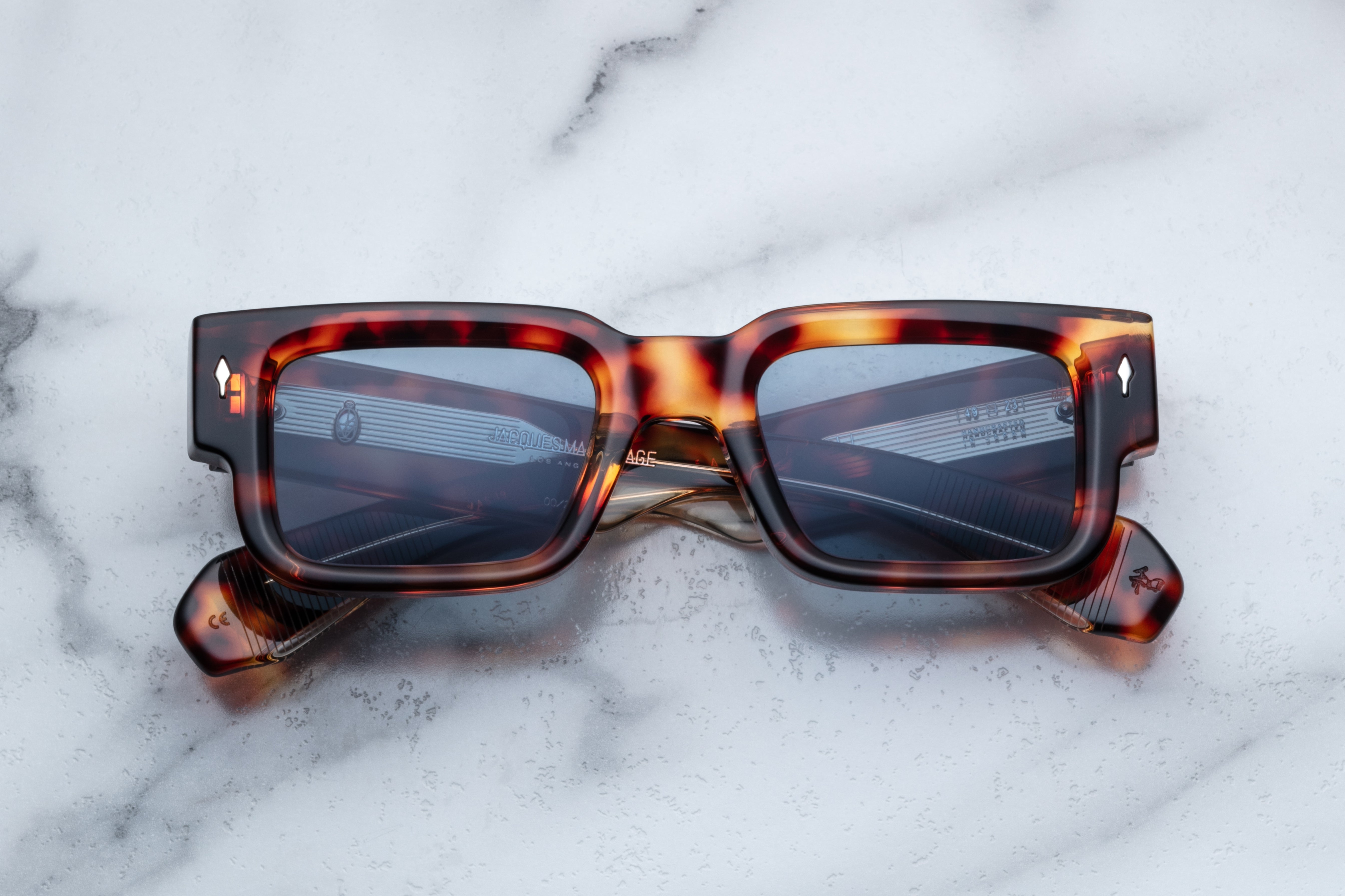 Jacques Marie Mage Ascari occhiali da sole Nero Specchio acetato