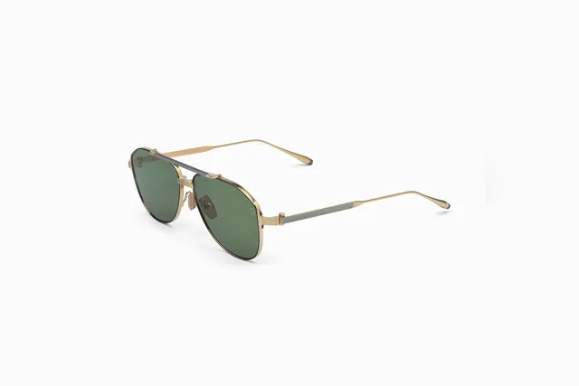 Akoni Delta Helios occhiali da sole Brushed Gold titanio