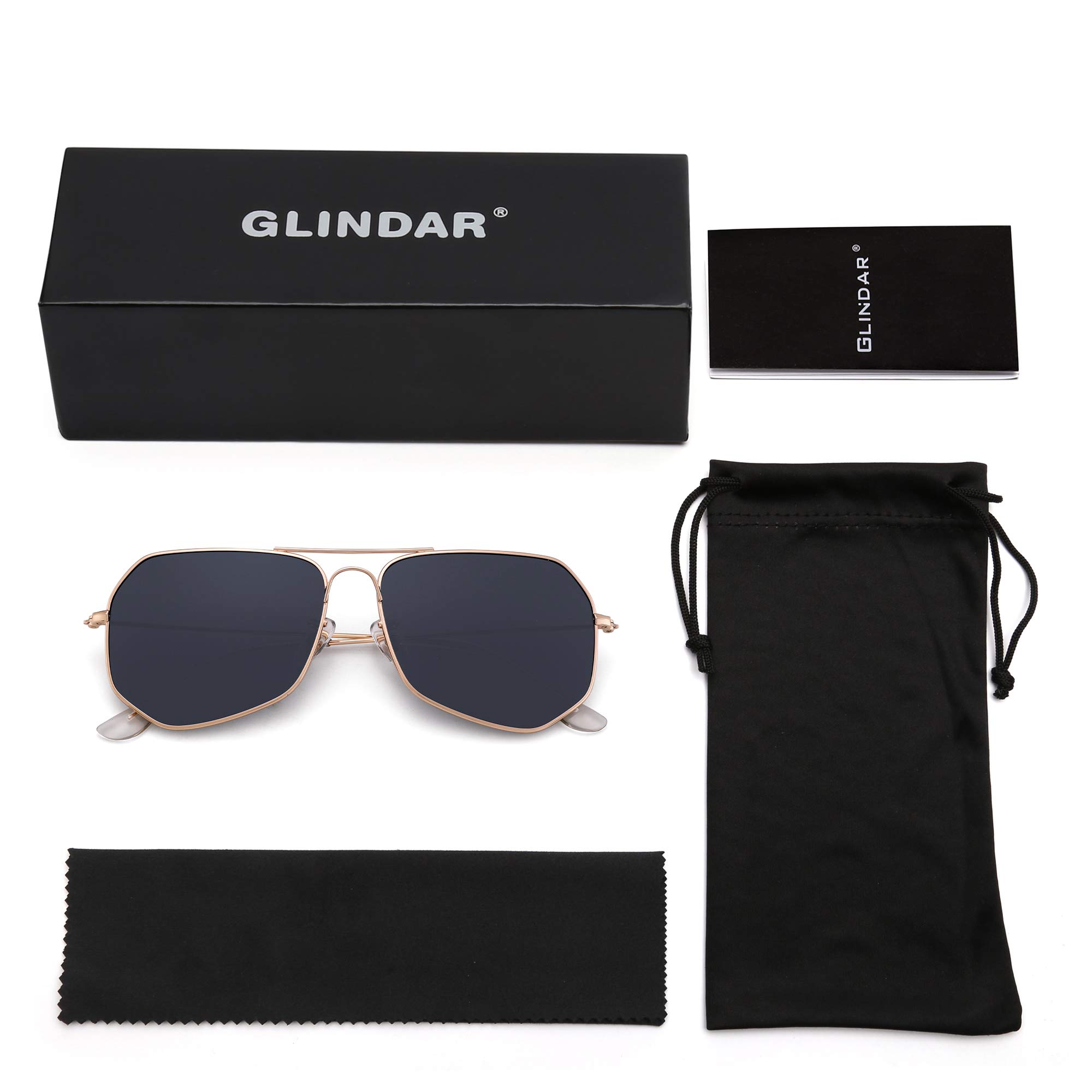 Glindar Metallo Occhiali da Sole Polarizzati UV400 Neri