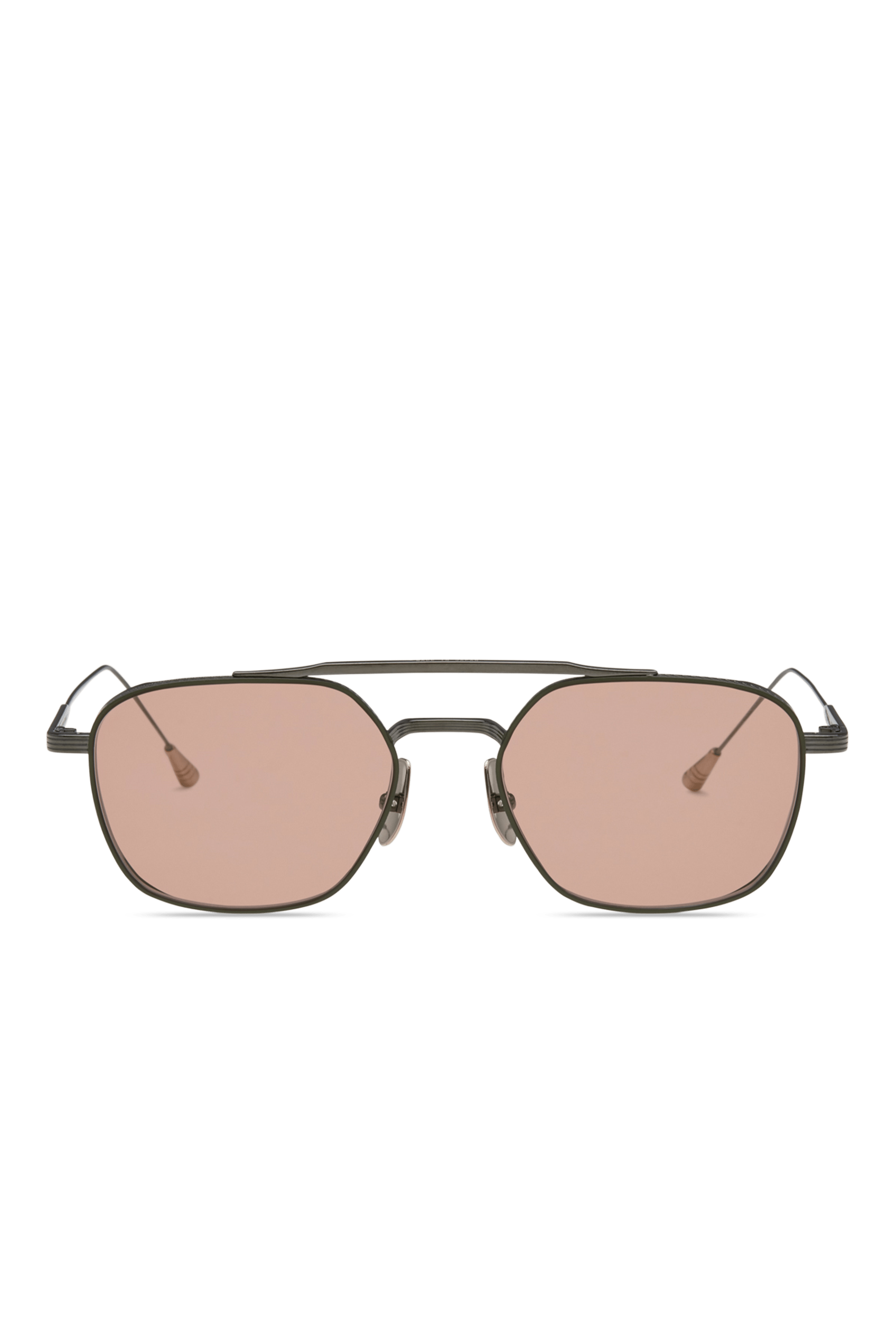 Lunetterie Générale Route 66 occhiali titanio gunmetal ambra custom