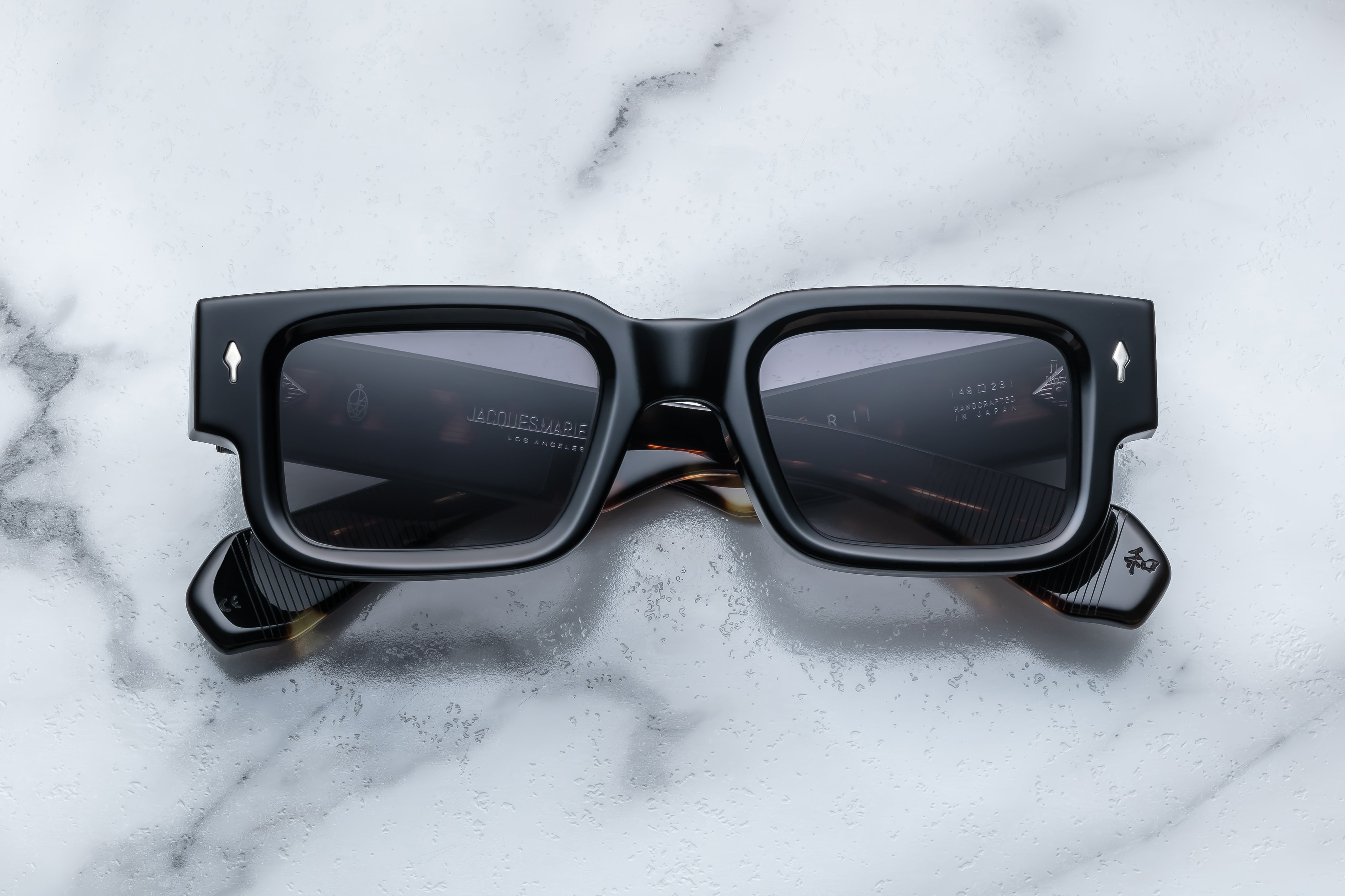 Jacques Marie Mage Ascari occhiali da sole Nero Specchio acetato