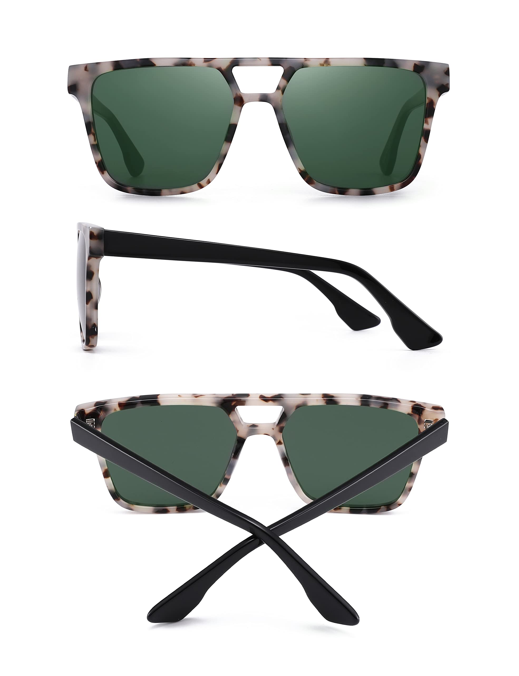 Glindar Retro Square occhiali da sole acetato sfumati unisex