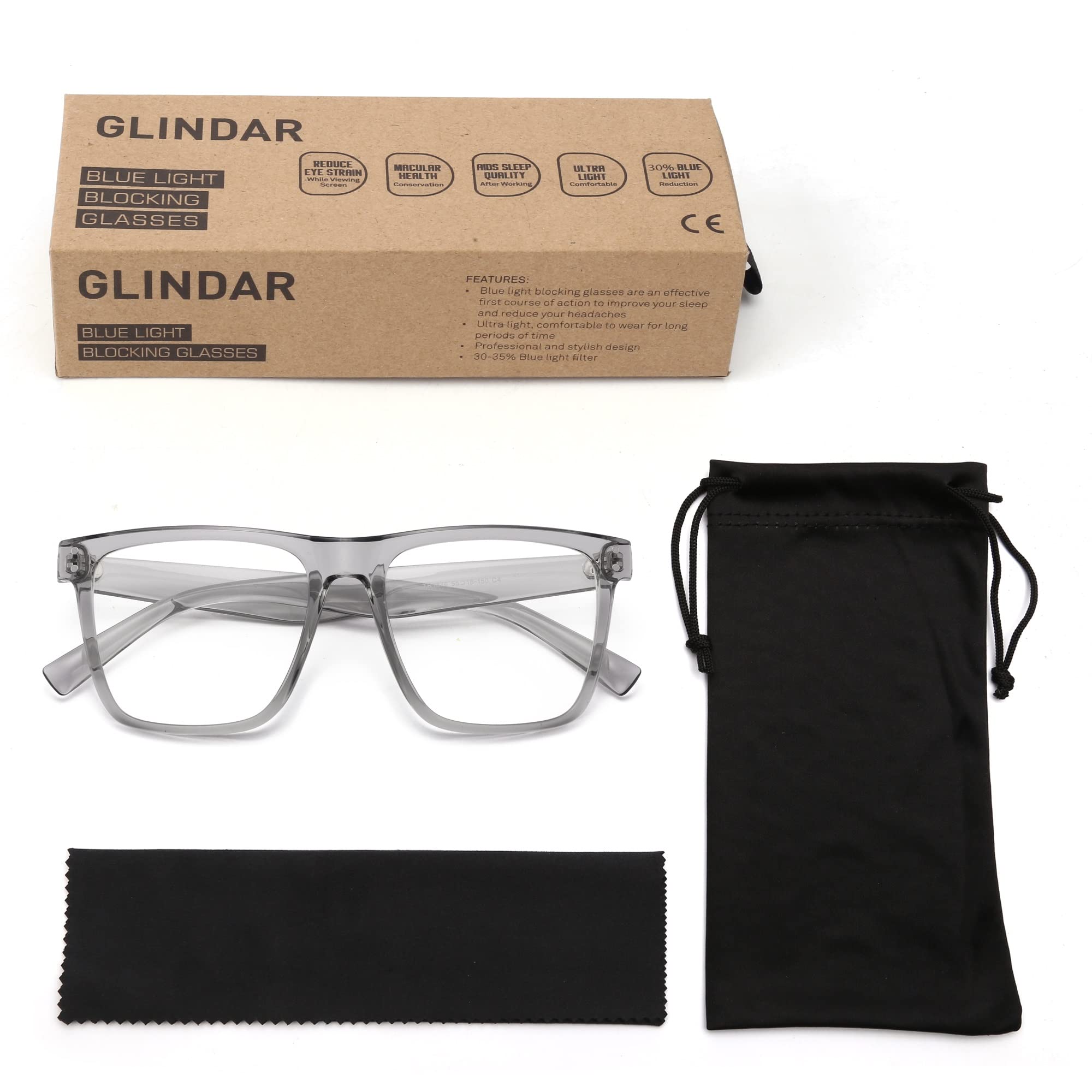 Glindar occhiali luce blu quadrati oversize donna TR