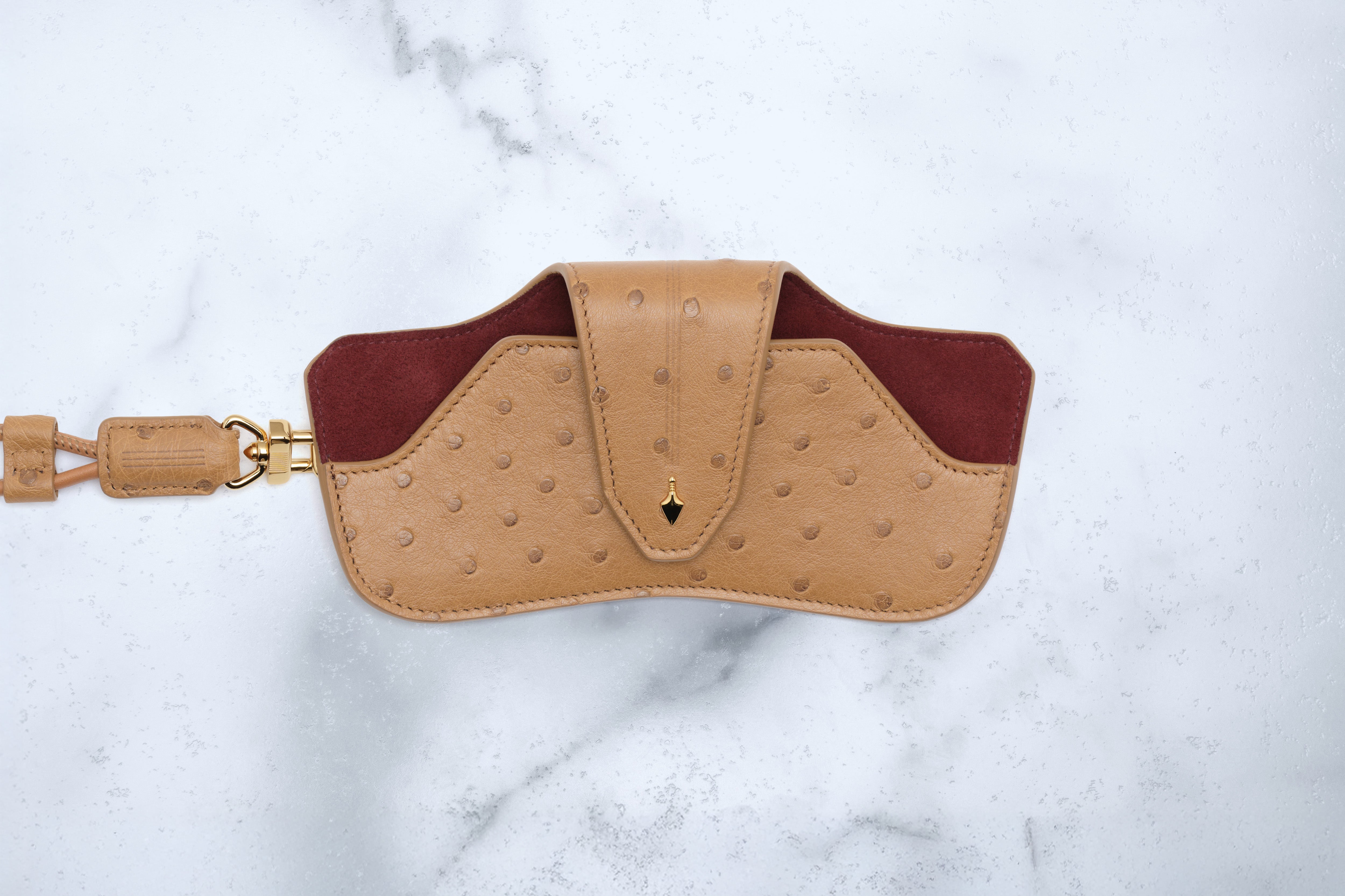 Jacques Marie Mage Hunter Ostrich custodia pelle camel