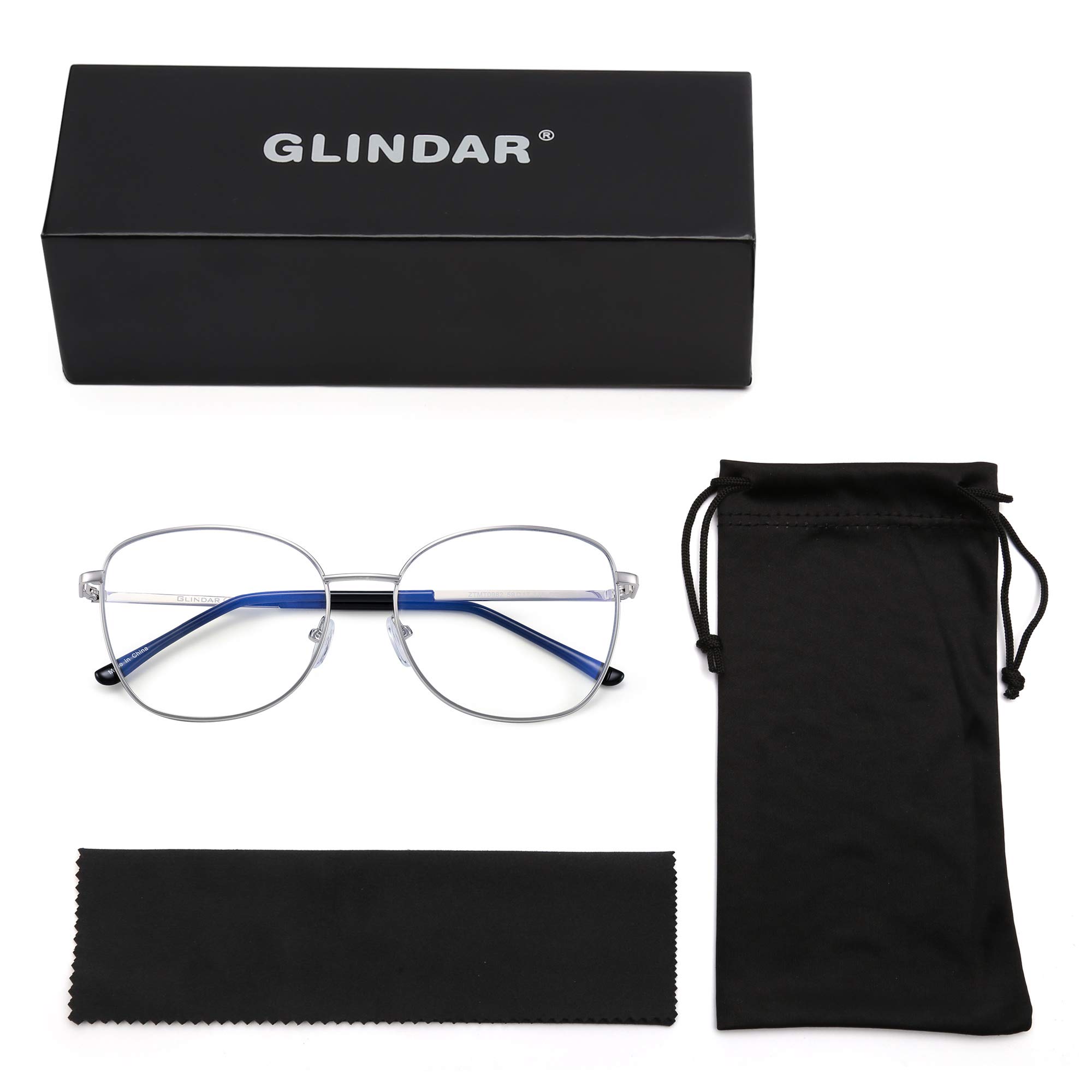 Glindar occhiali luce blu montatura metallo anti affaticamento