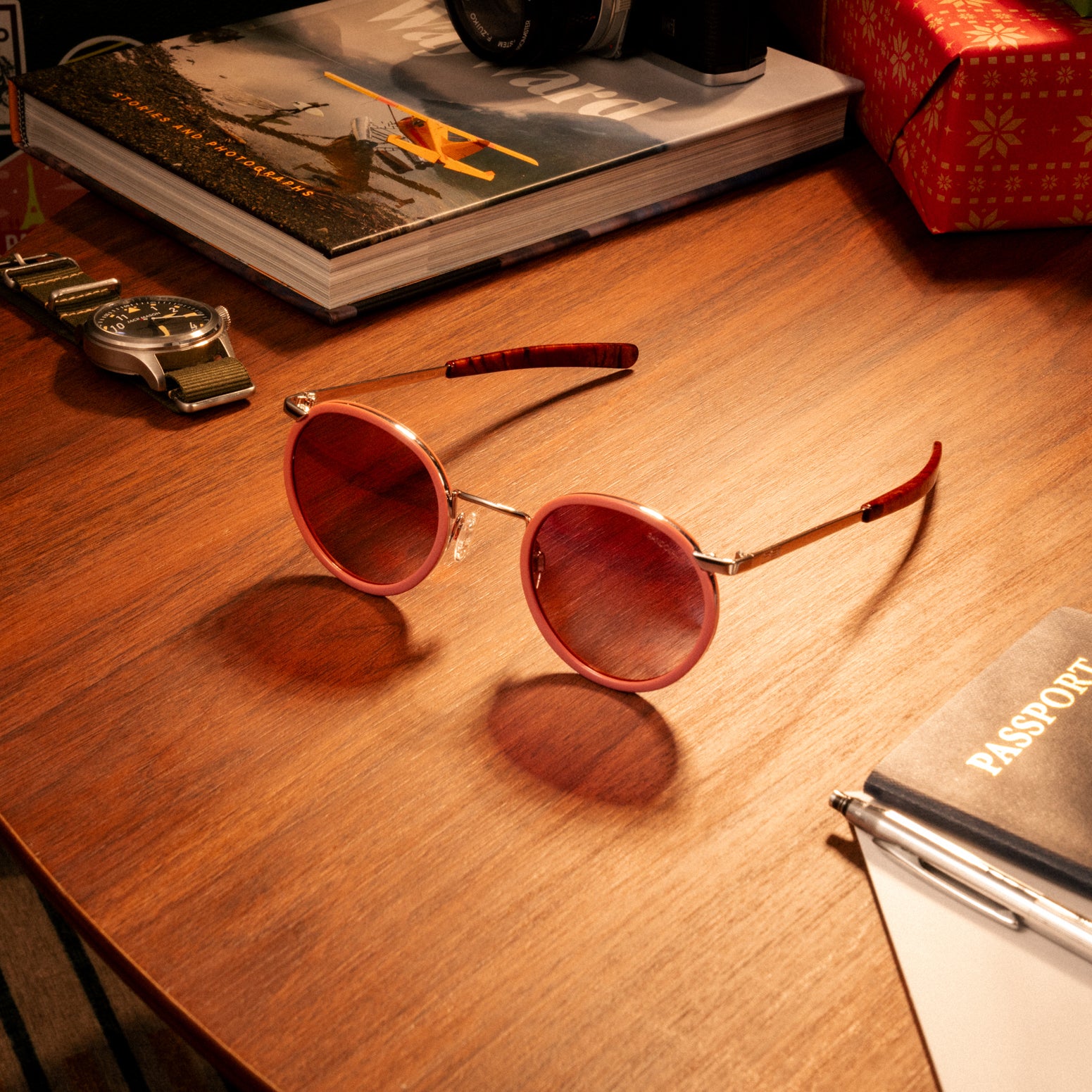 Randolph P3 Fusion occhiali da sole 51mm oro bianco rosa