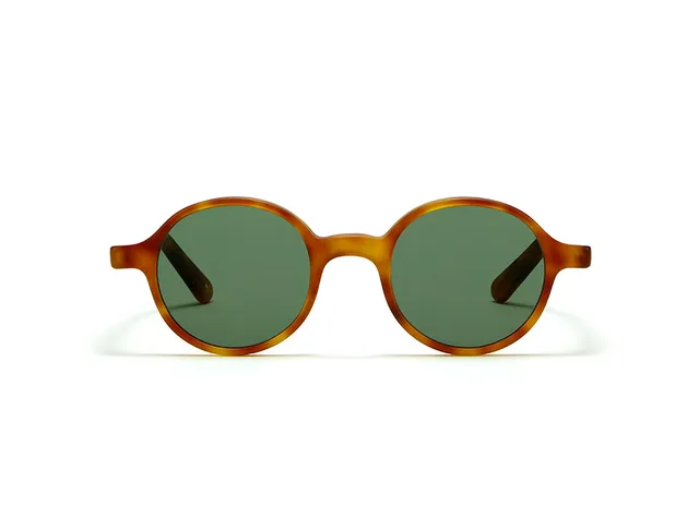 L.G.R Reunion occhiali da sole havana chiaro lente verde