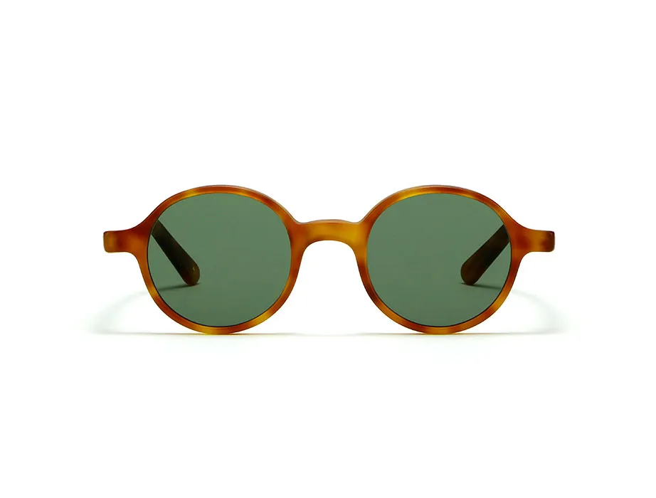 L.G.R Reunion occhiali da sole havana chiaro lente verde