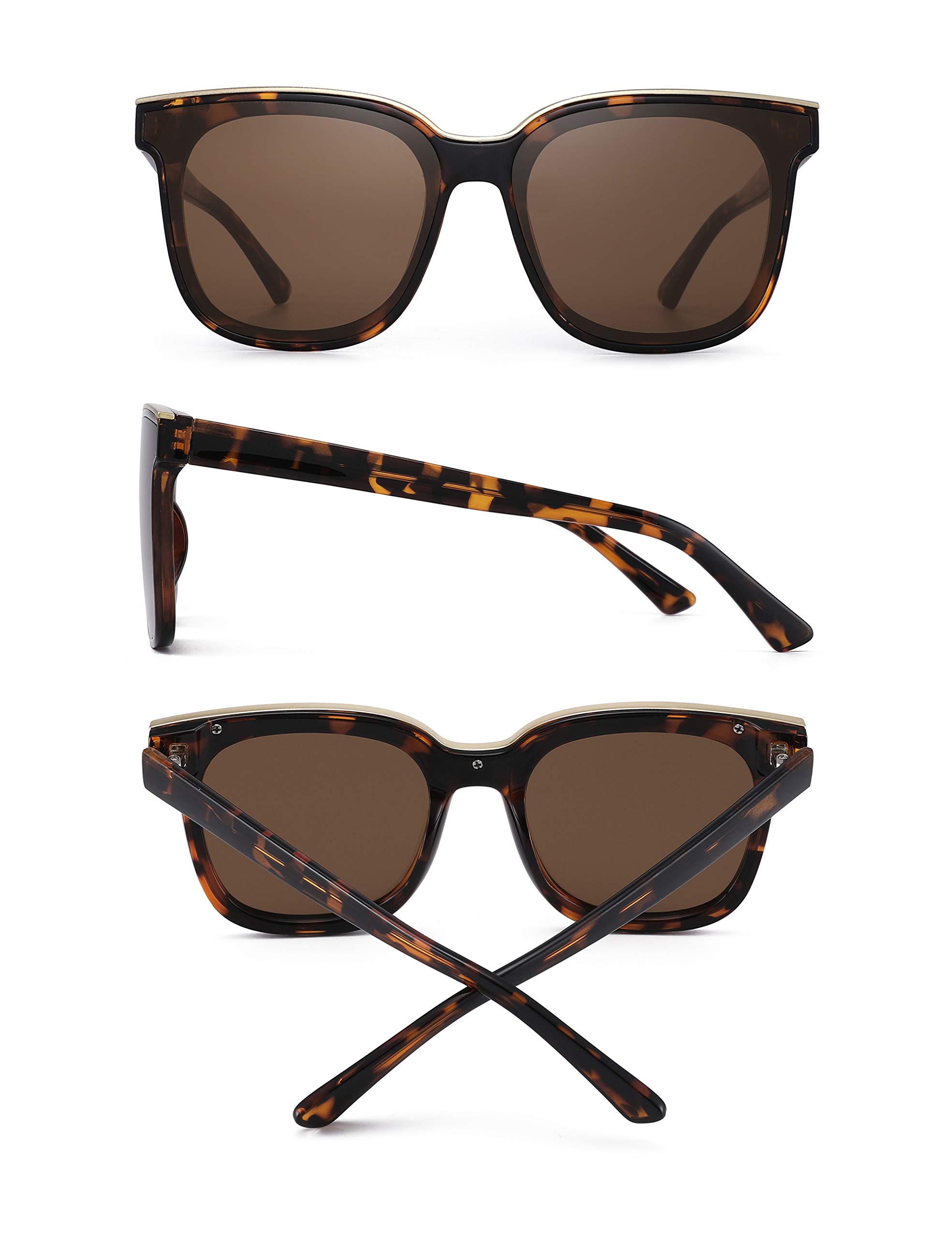 Glindar Quadrati occhiali da sole specchiati oversize UV400 unisex