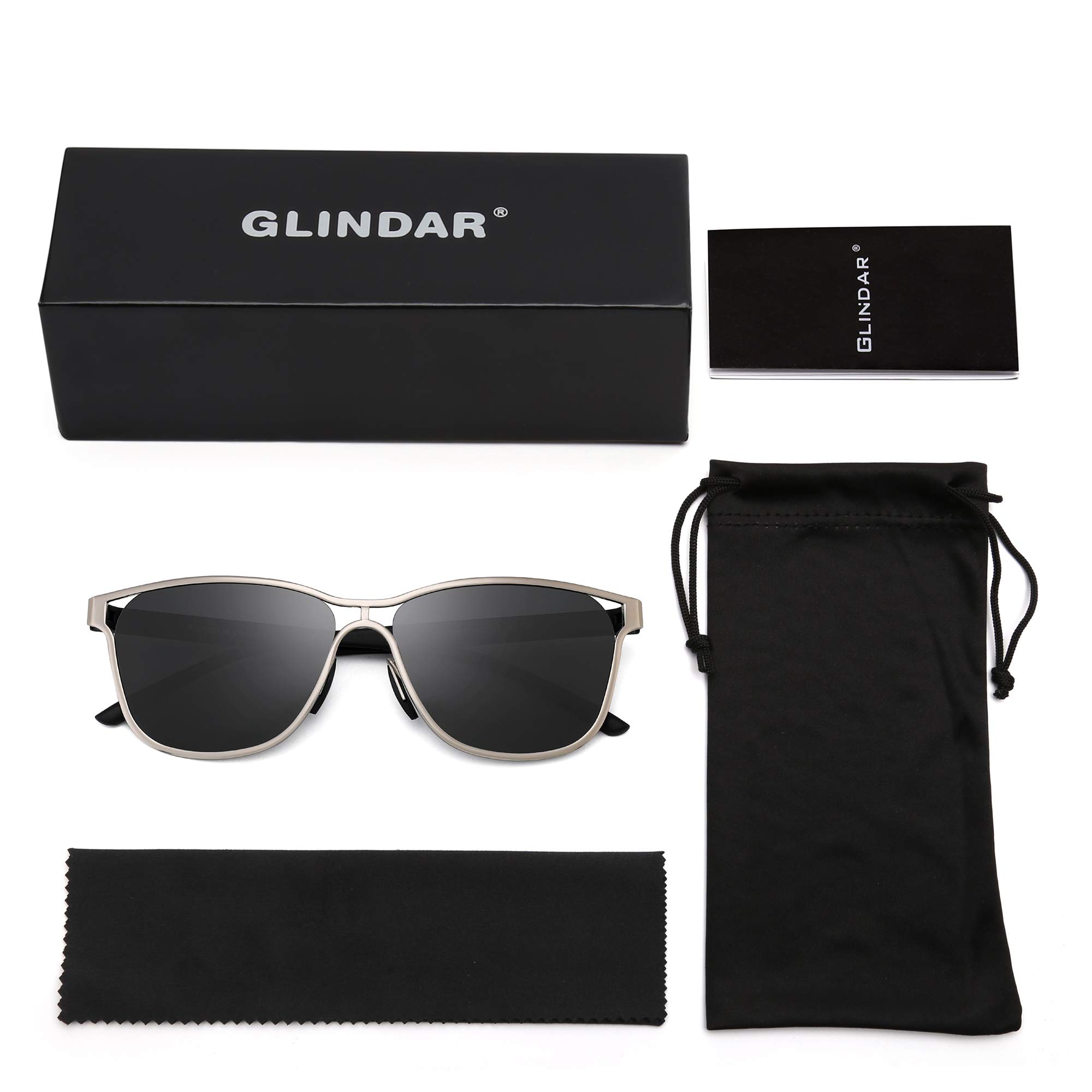 Glindar occhiali da sole polarizzati rettangolari UV400