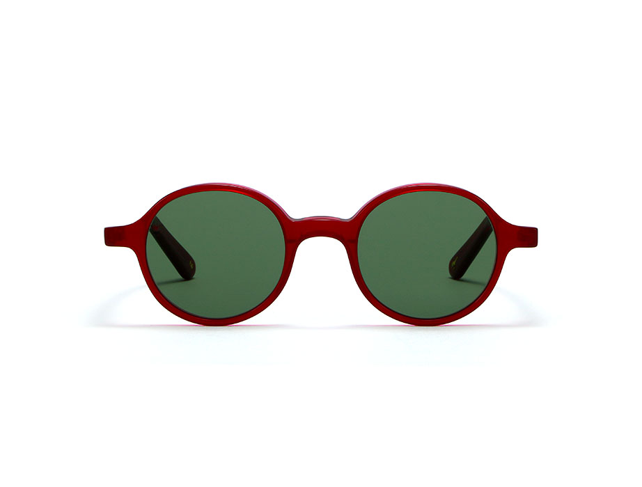 L.G.R Reunion occhiali da sole rosso lente verde piatta