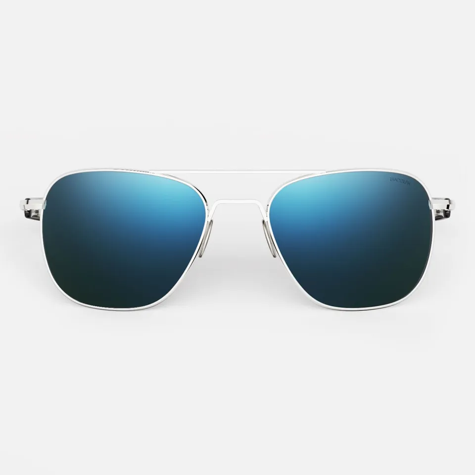 Randolph Aviator 23k White Gold occhiali da sole Cobalt 55mm