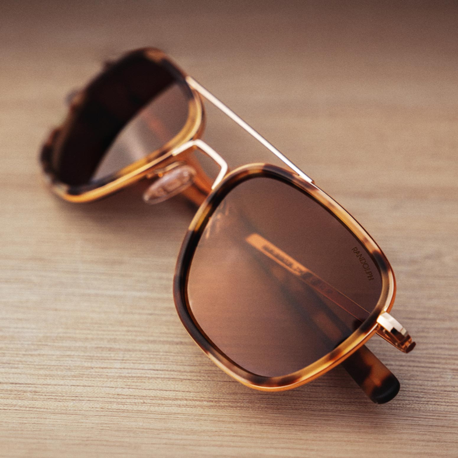 Randolph Aviator Fusion occhiali da sole 23k Gold Tartarugato