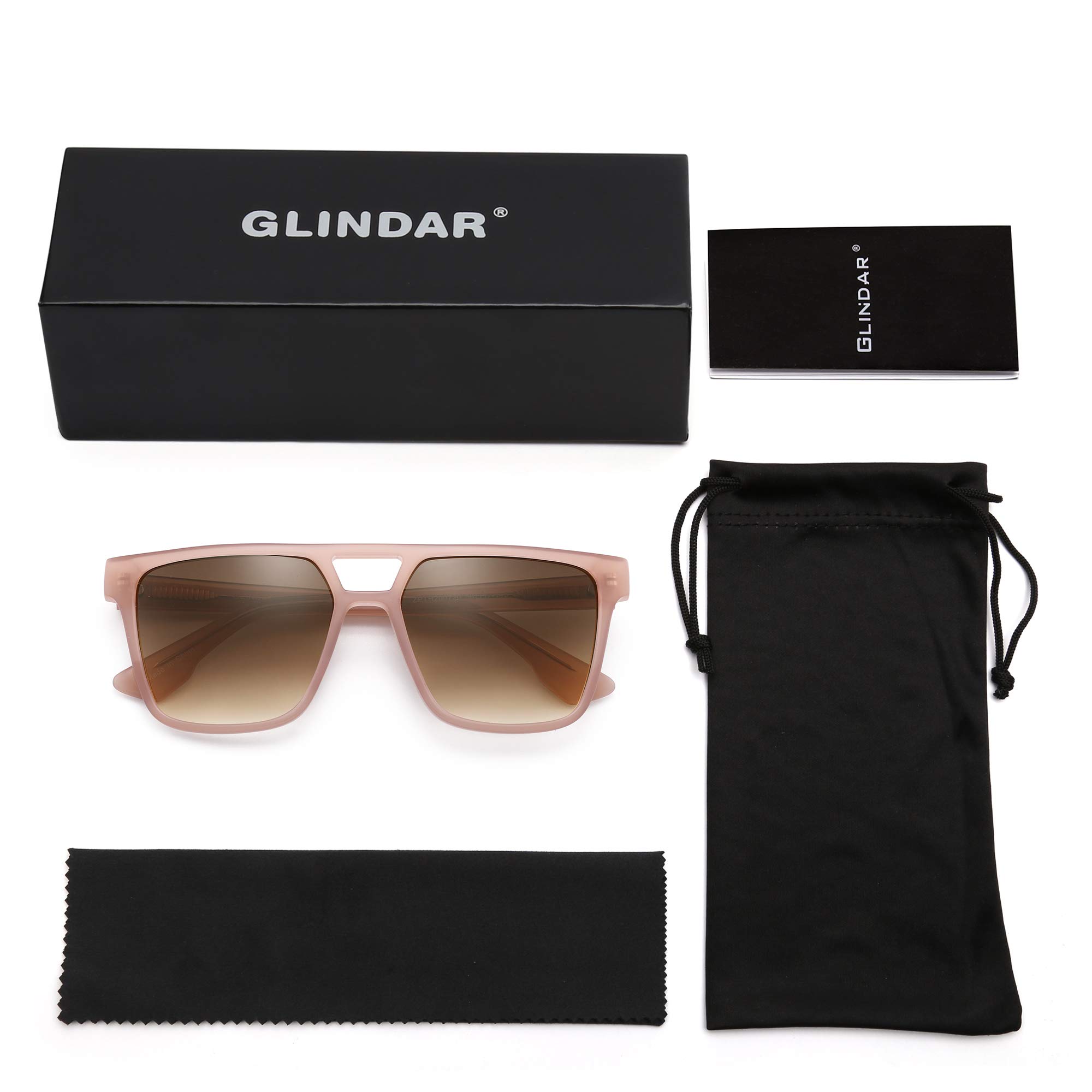 Glindar Retro Square occhiali da sole sfumati acetato