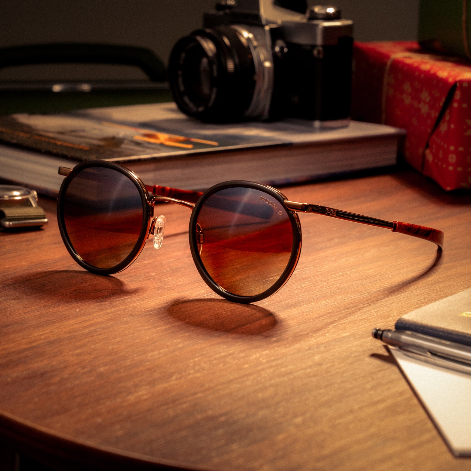 Randolph P3 Fusion occhiali da sole graduati chocolate gold 51mm