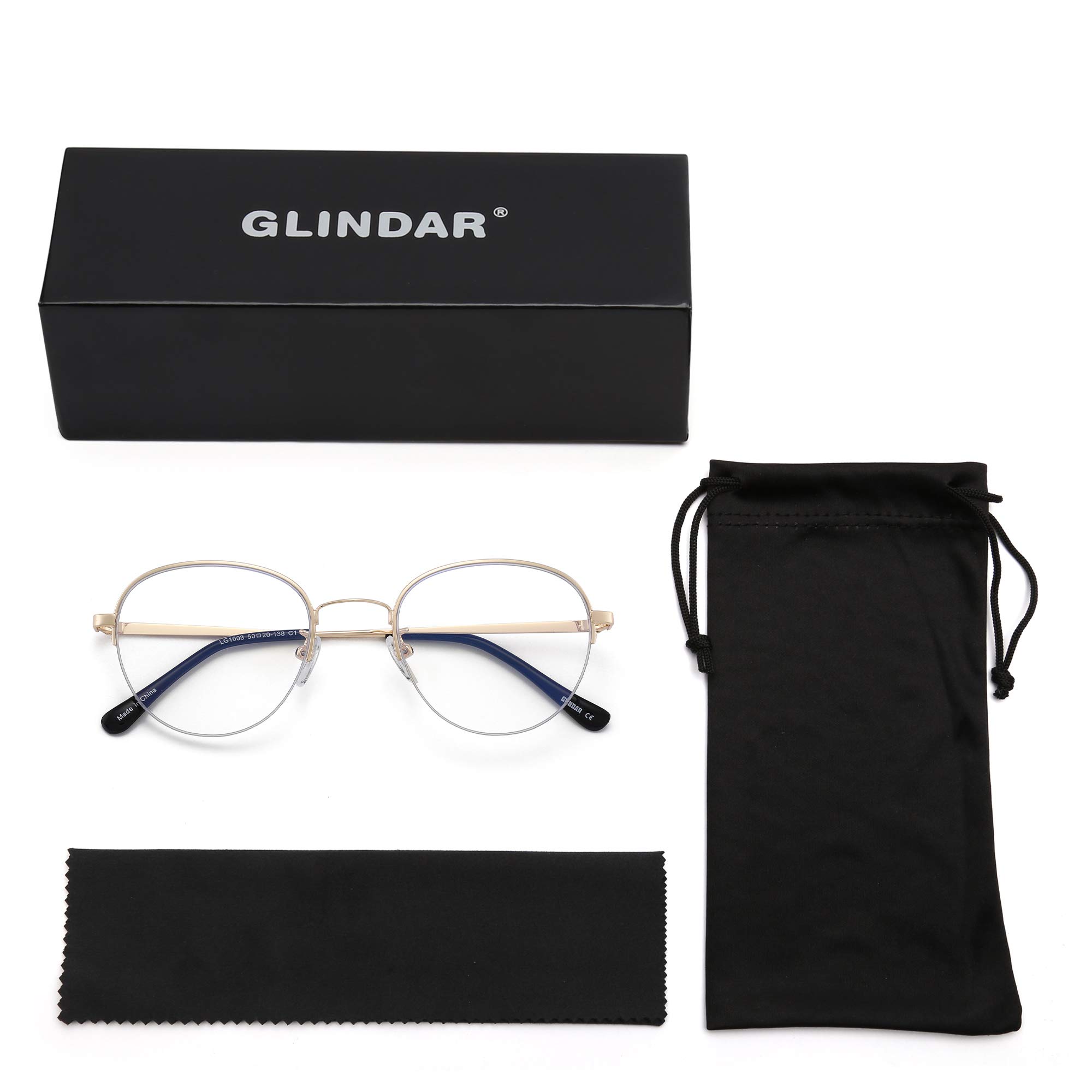 Glindar Computer occhiali filtro luce blu rotondi unisex schermo