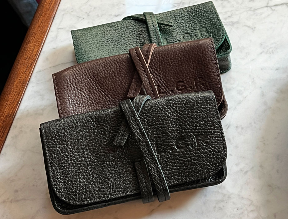 L.G.R Explorer custodia occhiali pelle marrone
