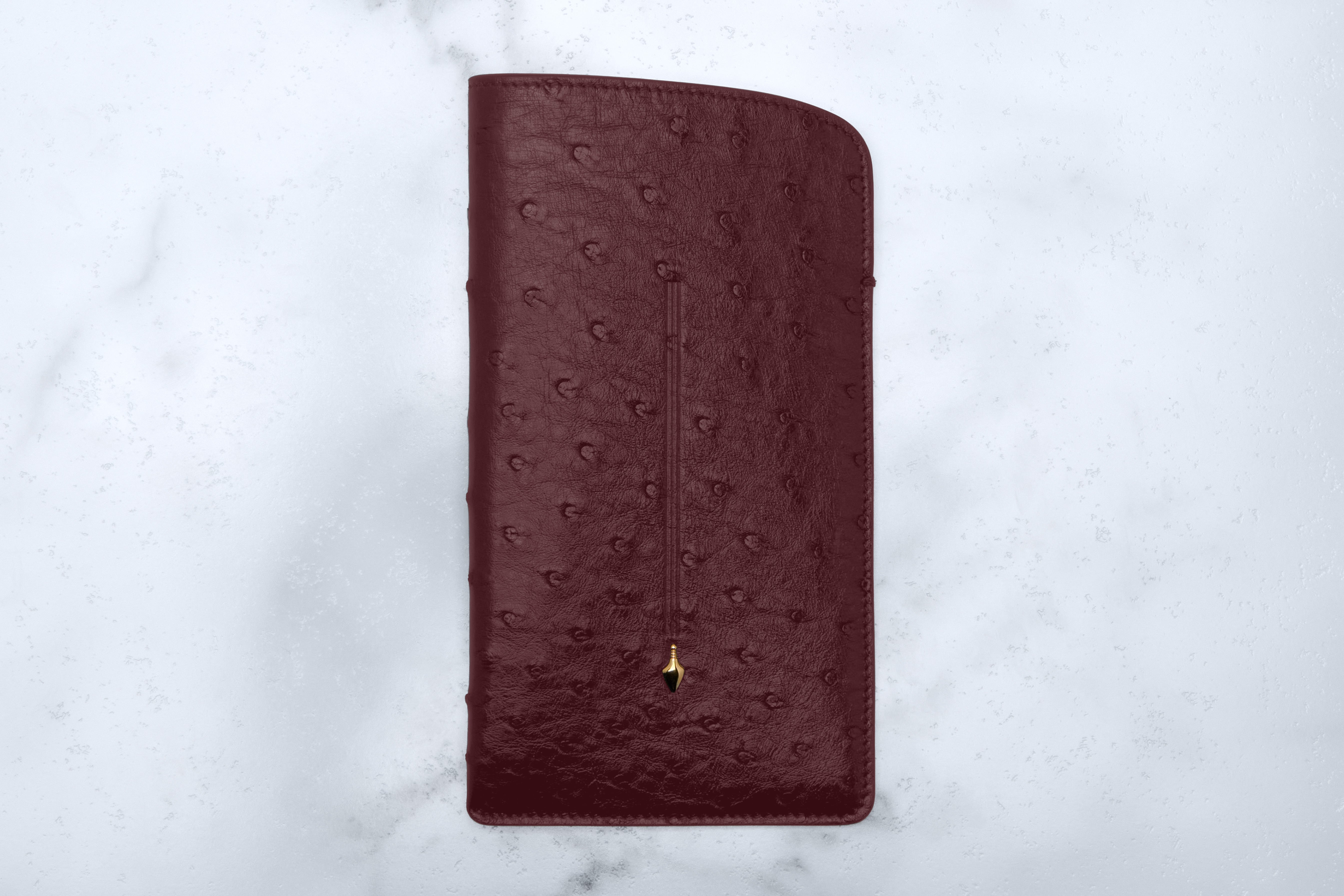 Jacques Marie Mage Circa custodia occhiali Bordeaux struzzo