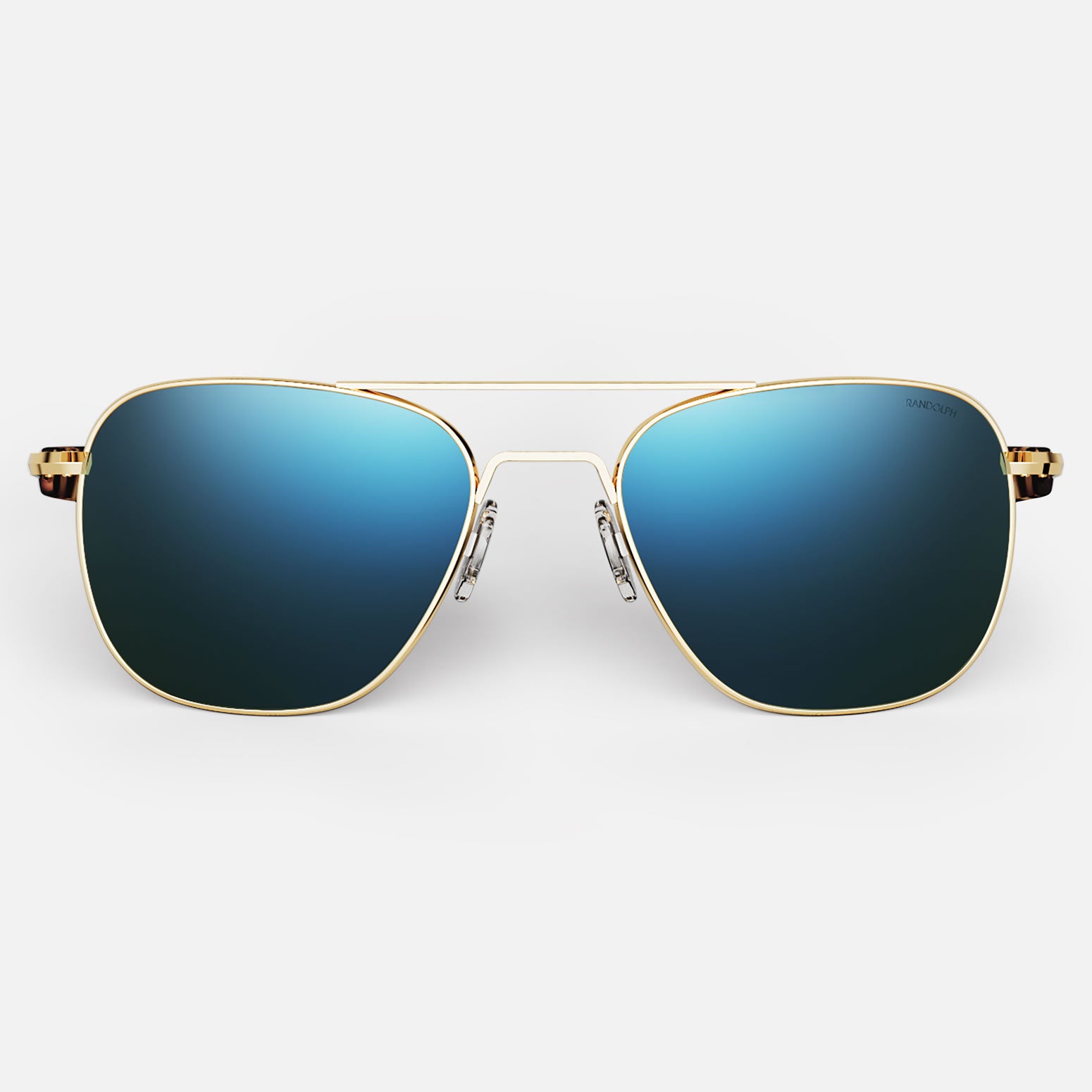 Randolph Aviator 23k Gold occhiali sole vetro Cobalt