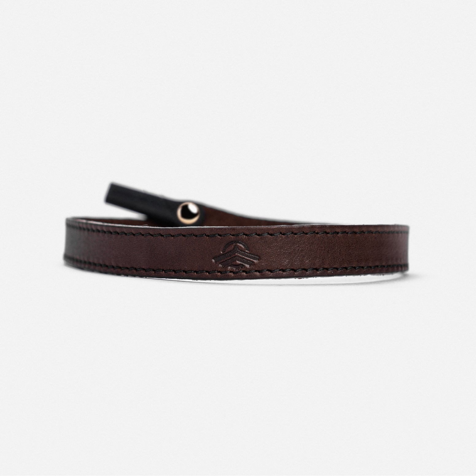 Randolph Sounder Goods cordino occhiali pelle marrone oro 23k