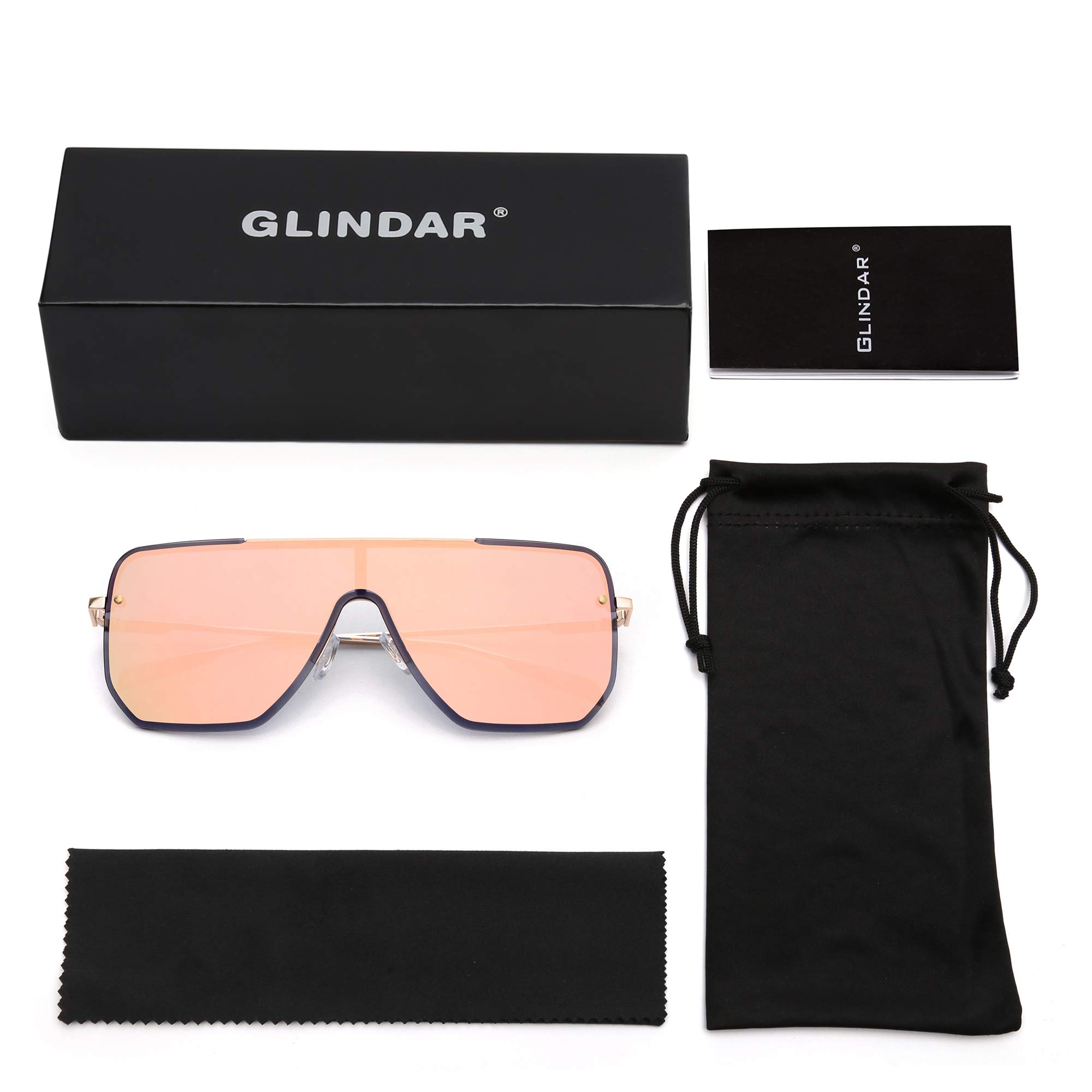 Glindar Scudo occhiali da sole oversize flat top unisex sport