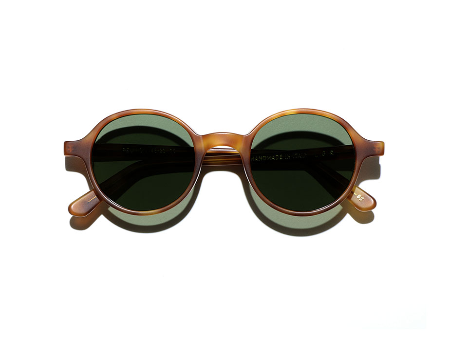 L.G.R Reunion occhiali da sole havana chiaro lente verde
